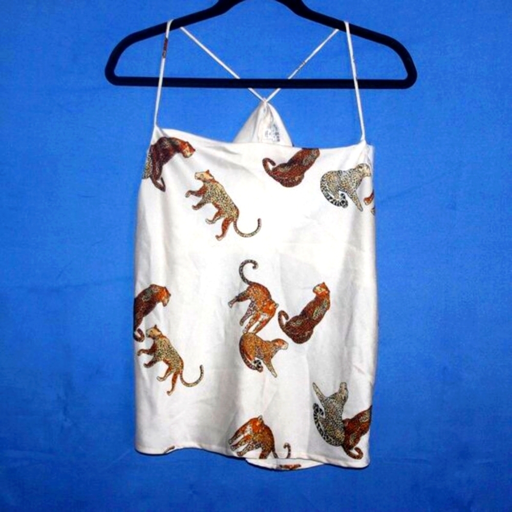 Umgee USA Leopard Print Camisole Tank Top M